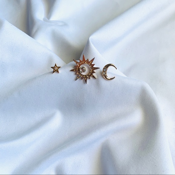 Sun, Star and Moon Earring Set - Picture 3 of 4